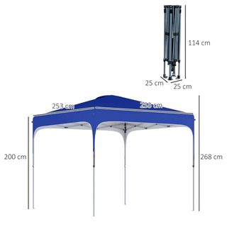 Gazebo Pieghevole 2.5x2.5 m con Altezza Regolabile