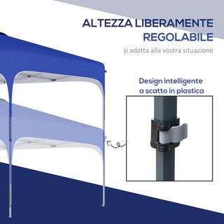 Gazebo Pieghevole 2.5x2.5 m con Altezza Regolabile