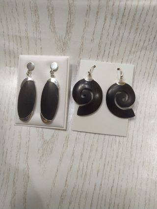 Pendientes Plata y madera