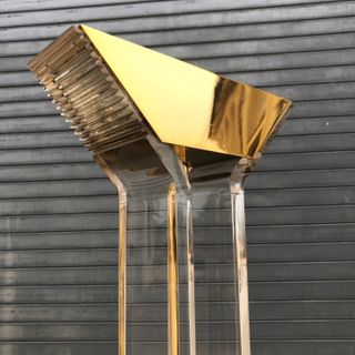 Lámpara de pie halógena Diseño acrílico años 80