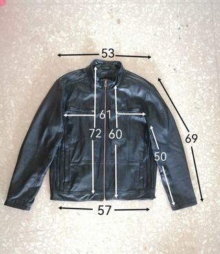 Motera cuero auténtico Segura. XL amplia. Medidas.