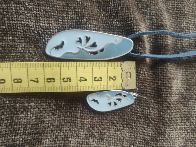 Conjunto colgante y pendientes azul bisuteria