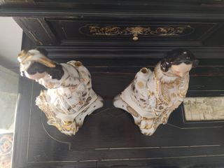 antigua pareja de figuras del Viejo París