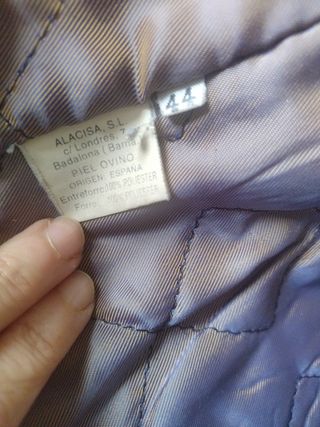 abrigo de cuero y piel. Talla 44