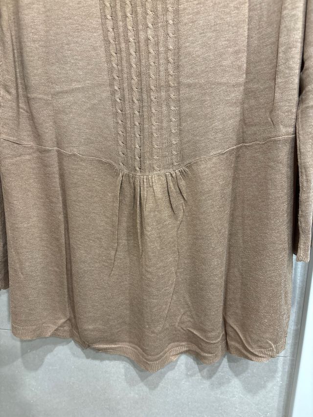 Chaqueta punto fino beige T.M