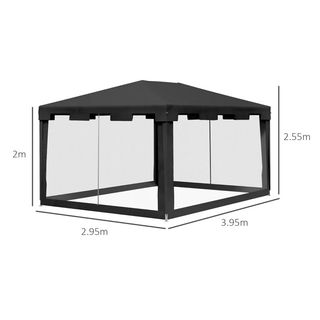 Gazebo 4x3 m Pieghevole con Zanzariera e 2 Ingress