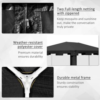 Gazebo 4x3 m Pieghevole con Zanzariera e 2 Ingress