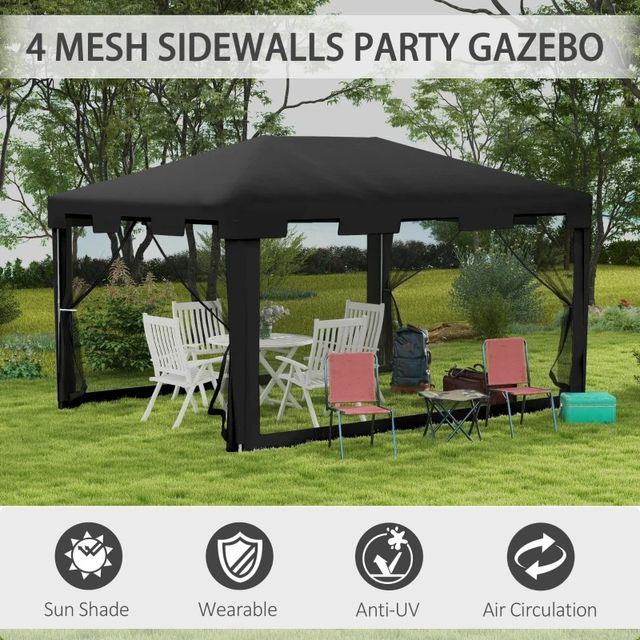 Gazebo 4x3 m Pieghevole con Zanzariera e 2 Ingress