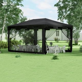 Gazebo 4x3 m Pieghevole con Zanzariera e 2 Ingress
