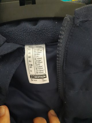 Chaleco sin mangas talla 3-4