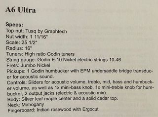 Godin A6 Ultra Natural 2015