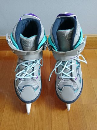 Patines hielo, cubre cuchillas y bolsa