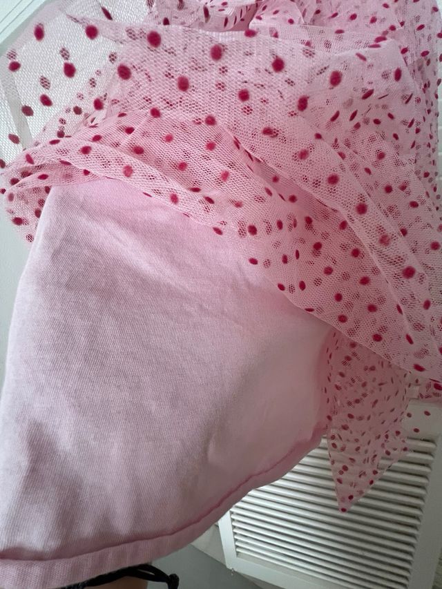 Vestido rosa niña tull plumeti talla 7 años