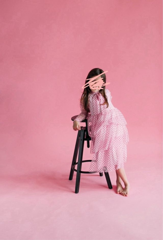 Vestido rosa niña tull plumeti talla 7 años