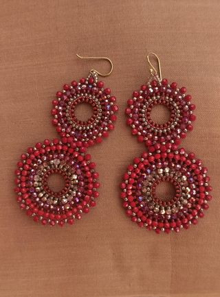 Pendientes largos cuentas de cristal 