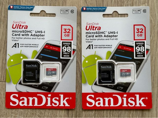 Tarjetas de memoria, 32 GB con adaptador