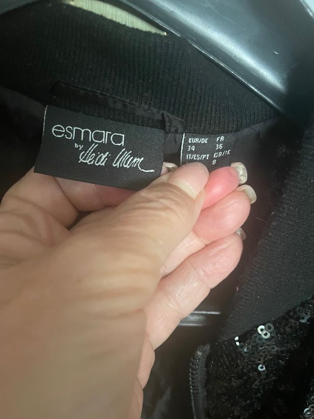 Chaqueta bomber de lentejuelss negra