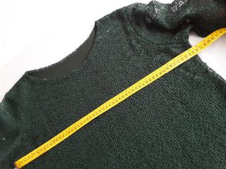 Blusa hilo lentejuelas manga larga XXL verde forro