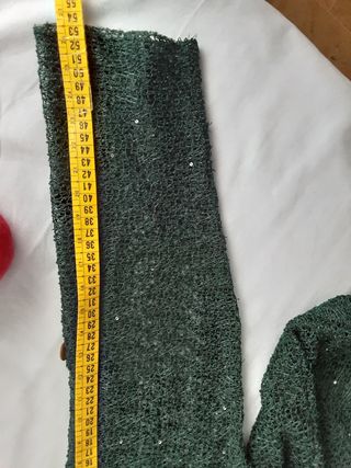 Blusa hilo lentejuelas manga larga XXL verde forro