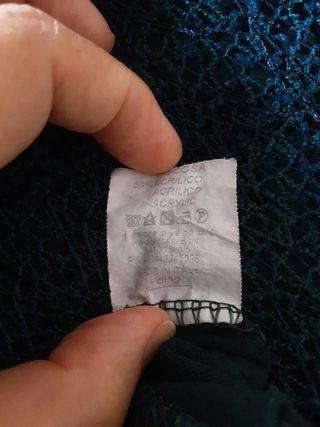 Blusa hilo lentejuelas manga larga XXL verde forro