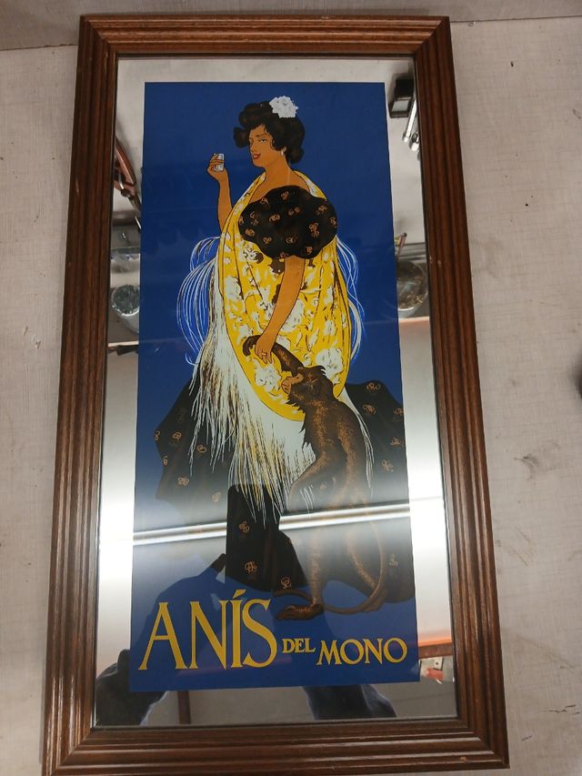 Cuadro espejo decoración anís del mono