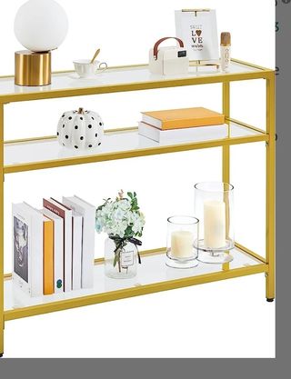 Vendo mueble dorado y cristal de 90x75x2