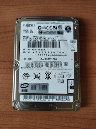 HDD 2.5'' 100GB portátil Ultra ATA