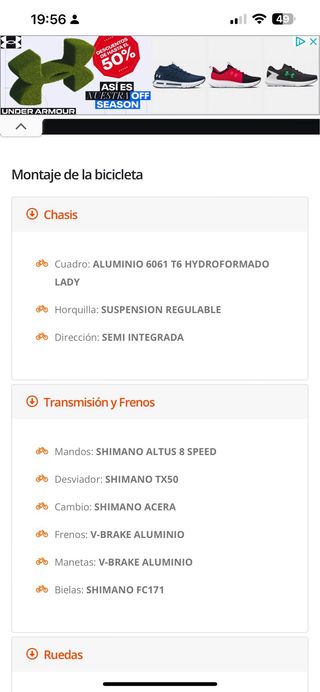 Bicicleta coluer alice xc mujer