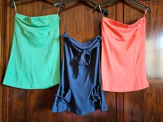 LOTE de 3 TOPS "Bershka" Sin Mangas de Mujer