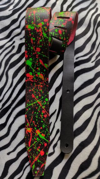 Correa Paintball 100% cuero guitarra bajo 