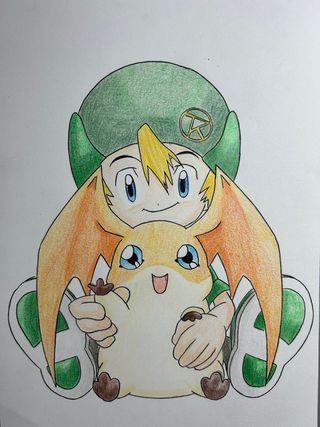 Lamina TK y patamon. Digimon adventure