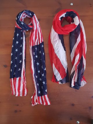 fular bandera americana y pañuelo bandera inglesa