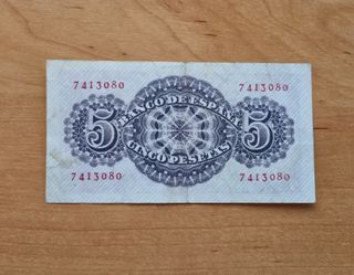 Billete 5 pesetas Séneca 