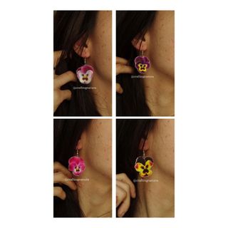 🌸 Pendientes flor Pensamiento 