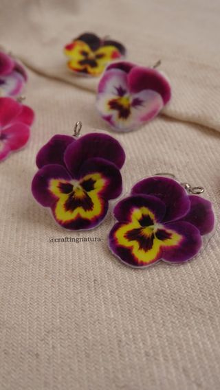 🌸 Pendientes flor Pensamiento 