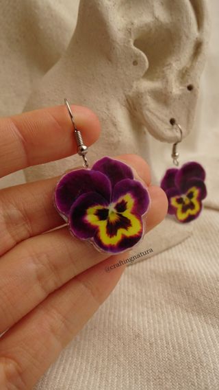 🌸 Pendientes flor Pensamiento 