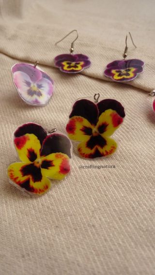 🌸 Pendientes flor Pensamiento 