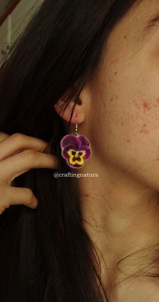 🌸 Pendientes flor Pensamiento 