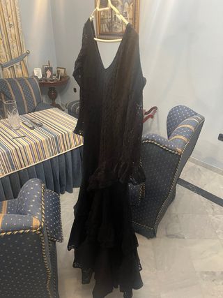 Vestido flamenca negro talla 44