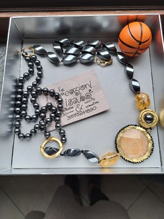 Collana in ematite e quarzo citrino