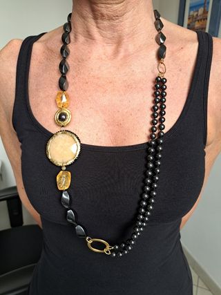 Collana in ematite e quarzo citrino