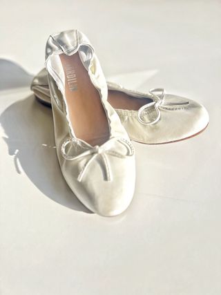 Bailarinas color blanco nacarado