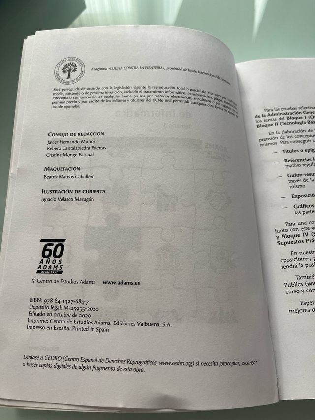 Libros Adams Técnico Auxiliar de Informática