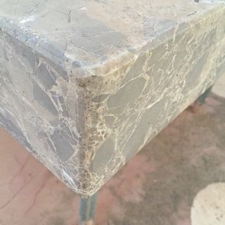 Mesa bloque mármol marrón imperial