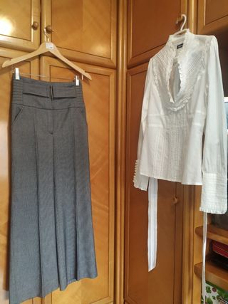 Conjunto de Pantalón y Blusa de Mujer 