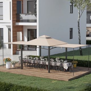 Gazebo da Giardino 3x3 m con Tenda Parasole Latera