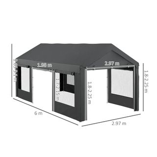 Gazebo per Auto e Feste con Altezza Regolabile, 4 