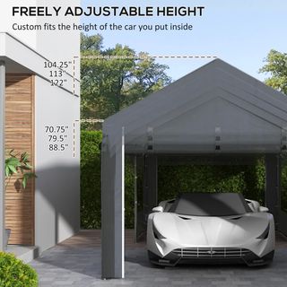 Gazebo per Auto e Feste con Altezza Regolabile, 4 