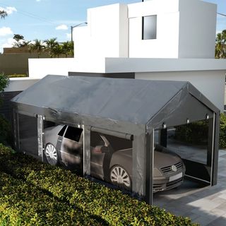 Gazebo per Auto e Feste con Altezza Regolabile, 4 