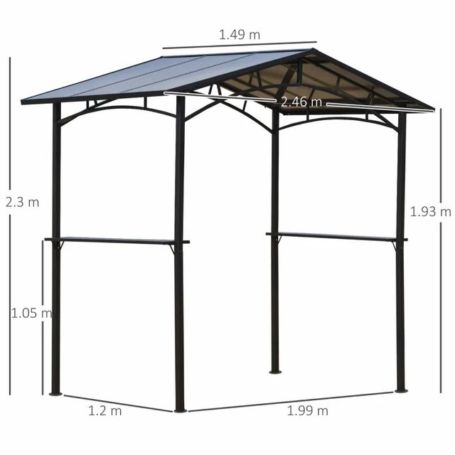 Gazebo da Giardino per Barbecue BBQ con Tetto in